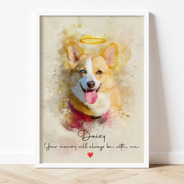 Digital Custom Watercolor Pet Memorial Portrait